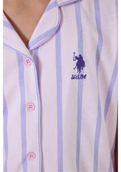U.S. Polo Assn. Kız Çocuk Mor Gömlek Pijama