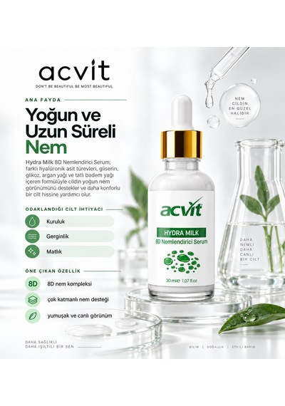Acvit Hydra Milk 8D Nemlendirici Serum 30 ML