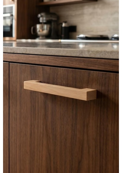 Wholewood Zen Ahşap Mobilya Kulpu, Kayın Ağacı, Krem, 128 Mm, Mat Vernik