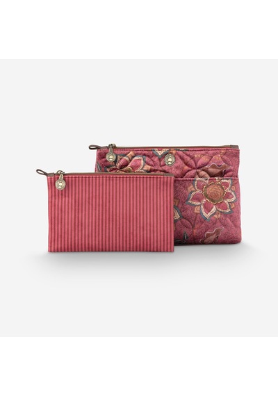 Pembe Polyester Makyaj Çantası 26x7,5x18 Cm