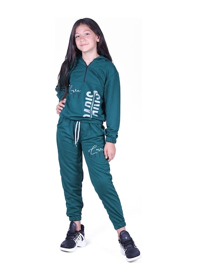 Fyk Kids Love Cıty Fermuarlı Kız Eşofman Takımı Haki Yeşil Haki