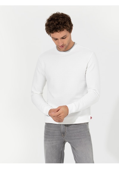 Beyaz Dokulu Sweatshirt