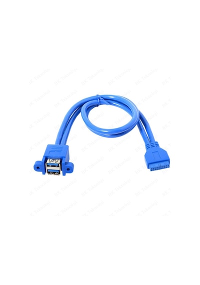 20 Pin USB 3.0 Dişi to 2x USB 3.0 Anakart Panel Tipi Kablo - 50cm
