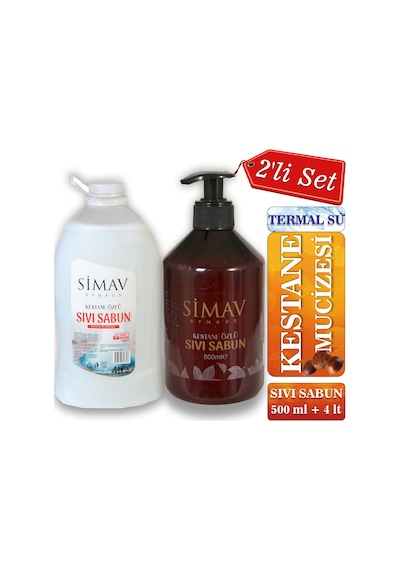 Simav Termal Sulu Kestane Özlü Sıvı Sabun 4 L + 500 ML