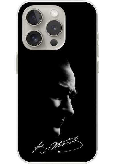 Apple Uyumlu iPhone 12 Pro Şeffaf Kılıf Atatürk 1 Tasarımlı