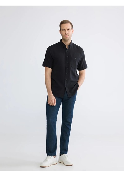 Lc Waikiki Siyah Regular Fit Poplin Erkek Gömlek
