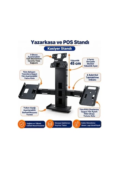 Nex360-tab-01 Yazarkasa Ve Pos Standı 45 Cm Ahtapot Stand