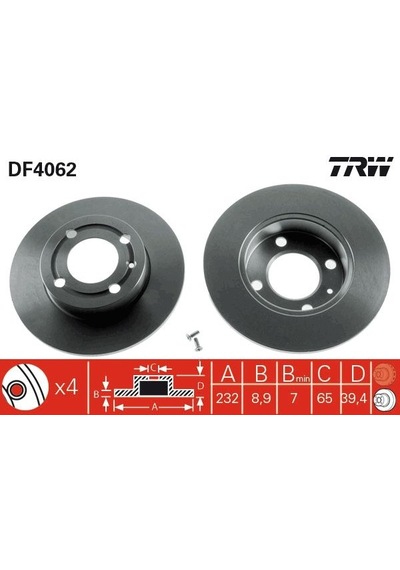 TRW DF4062 Arka 6N0615601A (WH213799) (Fiyat:2 Adet İçindir)