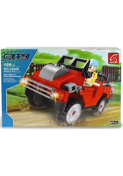 Ausini City Kırmızı Jeep 128 Parça