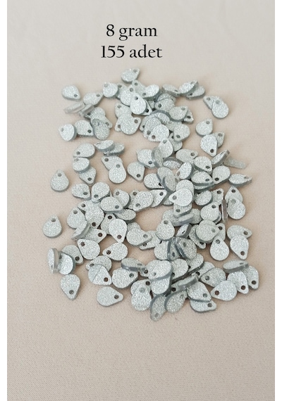 Oya Abiye Bileklik Kolye Pleksi Metalik Plastik Pul Gümüş Renk 8 Gram 155 Adet - Bnc509