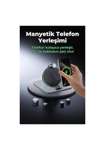X16 Bluetooth Hoparlör Ve Qi2 25w Manyetik Kablosuz Şarj Cihazı Ortam Işıklı Tws