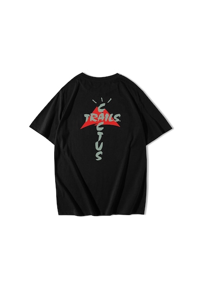 Brz Collection Unisex Oversize Travis Scott Cactus Trails T-shirt-siyah Siyah