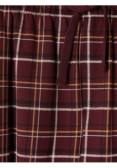 LC Waikiki Lc Waıkıkı Bordo Regular Fit Ekose Erkek Pijama Altı
