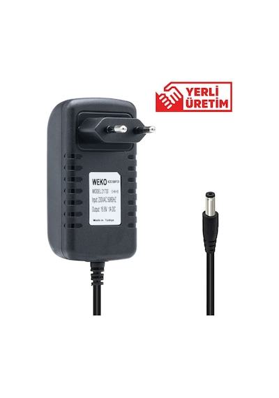 Weko 16.8 Volt 1 Amper 5.5x2.5 Jack Uçlu Dolum Led Göstergeli Oriz Tipi Şarj Adaptörü Cihazı Aleti 16.8v-1a
