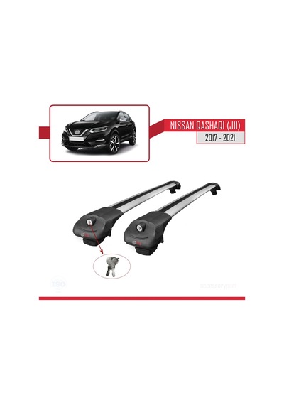 Nissan Qashqai 2017-2021 Arası İle Uyumlu Ace-1 Ara Atkı Tavan Barı Gri