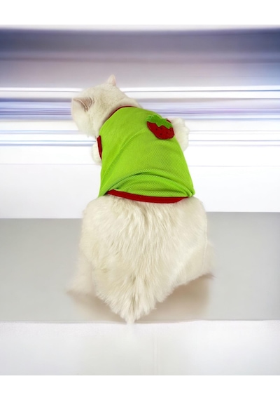 Kemique Pink Strawberry Atlet Kedi Kıyafeti Kedi Elbisesi