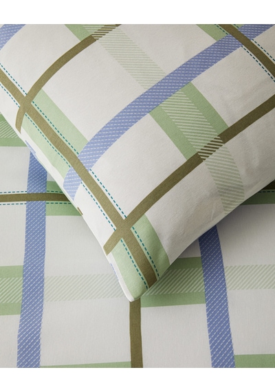 English Home Pop Grid Kolay Ütülenir Çift Kişilik Nevresim Seti 200x220 Cm Mavi - Yeşil