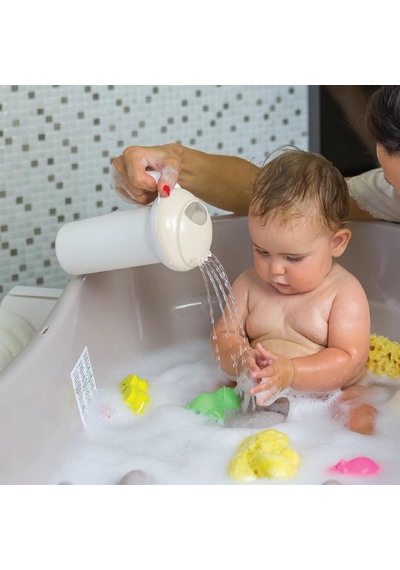 Okbaby Bebek Banyo Seti Opla Küvet & Splash Bebek Duşu Kırık Beyaz