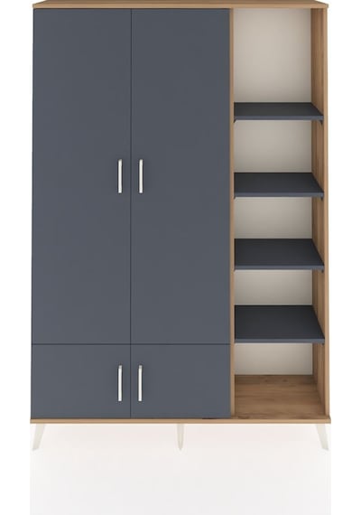 Arges Dolap 6 Raflı 4 Kapaklı Tek Askılı 132x30x195 Çam-antrasit/antrasit Antrasıt/antrasıt Arges Dolap 6 Raflı 4 Kapaklı Tek Askılı 132x30x195 Çam-antrasit/antrasit Antrasıt/antrasıt