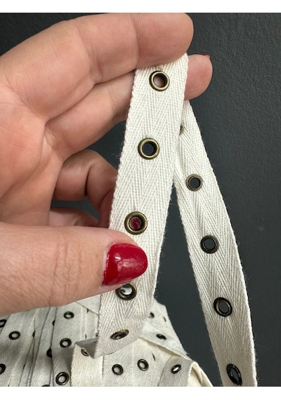Kuş Gözlü Şerit Biye Dikiş Aksesuarı En 2 Cm 1 Metre