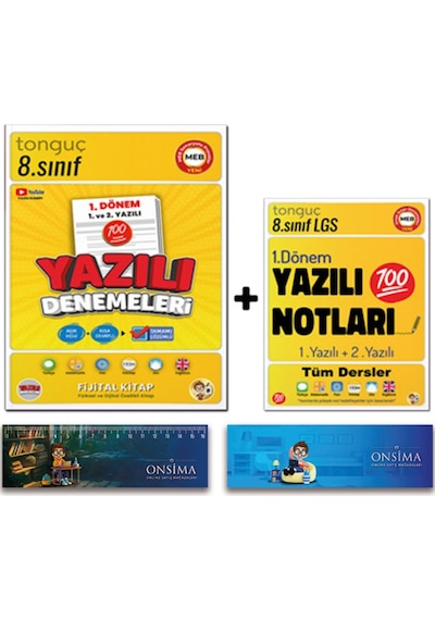 Tonguç Akademi 8. Sınıf 1. Dönem Yazılı Notları - 1. Dönem Yazılı Denemeleri Set - Süper İkili 2 Kitap