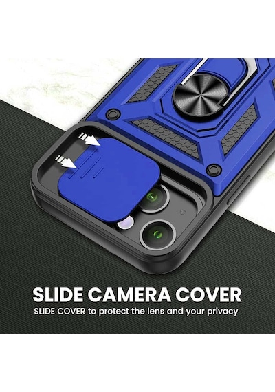 Apple Uyumlu iPhone 11 Kızaklı Kamera Korumalı Tank Kılıf