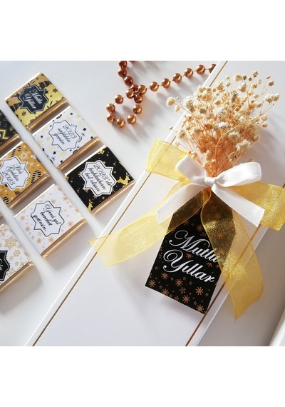 Yeni Yıl Hediyesi Çikolata Madlen Çikolata Gold 18'li