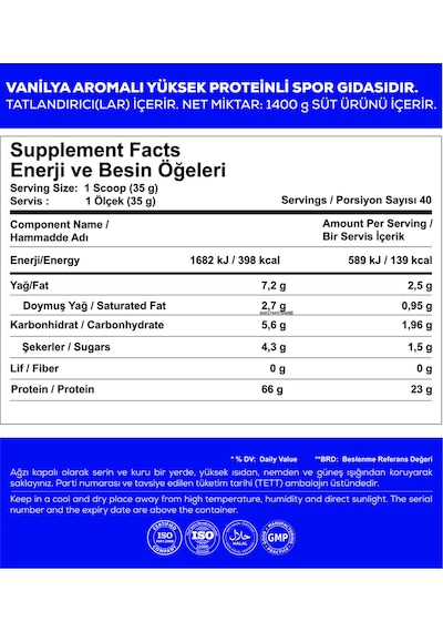 Whey Protein Complex (Vanilya) 1400 G