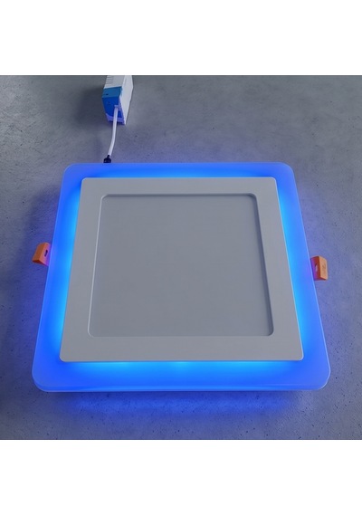 Kare Sıva Altı Led Spot Aydınlatma 16 Watt Çift Renk 3 Kademe Mavi Günışığı Gece Lambası Armatür