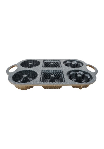 Hexa 6'lı Muffin Döküm Kek Kalıbı Gold Gold