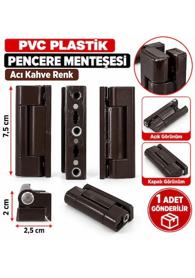 Pvc Plastik Pencere Menteşesi Acı Koyu Kahve Toplam Boy : 7.5 Cm 1 Adet Gönderilir 75 Mm Pvc Plastik Pencere Menteşesi Acı Koyu Kahve Toplam Boy : 7.5 Cm 1 Adet Gönderilir 75 Mm