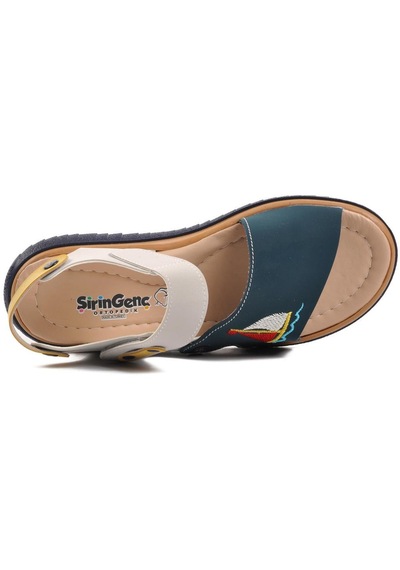 Ayakmod Şng 1540-f Lacivert Nubuk-sarı-krem Erkek Çocuk Sandalet 001