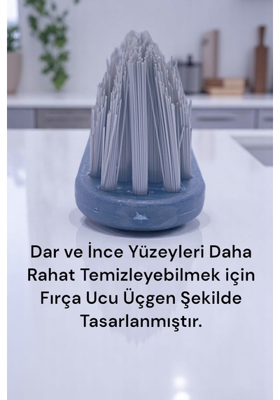 Çok Fonksiyonlu Fırça Cımbızlı Derz Zemin Banyo Fayans Mutfak Temizlik Fırçası Şeffaf Askı Hediyeli