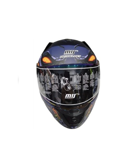 Mts Pro 801 Zombi Kask Mat Mavi - Turuncu