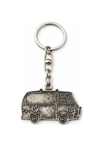 Vintage Minibüs Figürlü Gümüş Renk Unisex Retro Anahtarlık