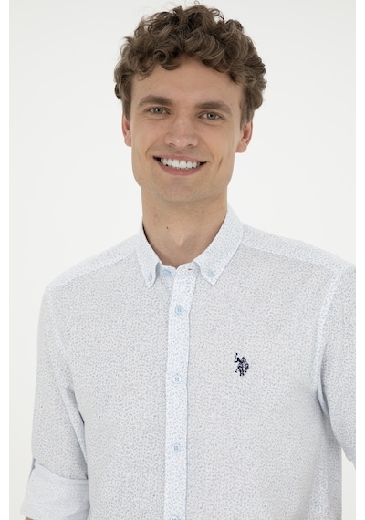U.s. Polo Assn. Erkek Mavi Gömlek Desenli 50288670-vr036 Mavi