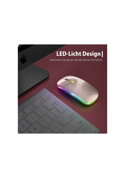 Led Işıklı Şarjlı Mouse 2.4ghz Usb Wireless Ve Bluetooth Lu Sessiz İos Uyumlu  Android Telefon Tablet Pc Tv Diğer