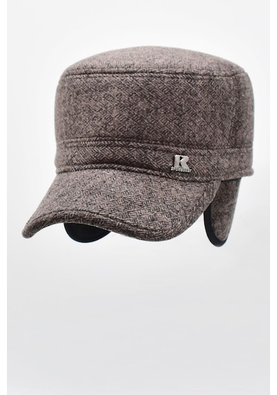 Külah Erkek Kulaklı Kışlık Şapka Kastro Kep Yünlü Outdoor Kasket - Kahve Kahverengi