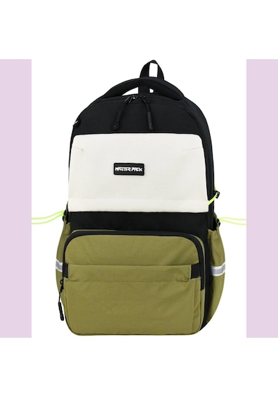 Ortopedik Ultra Lüx Büyük Boy 45 30 20 Cm Su Geçirmez Laptop Bölmeli Sırt Çantası Yeşil