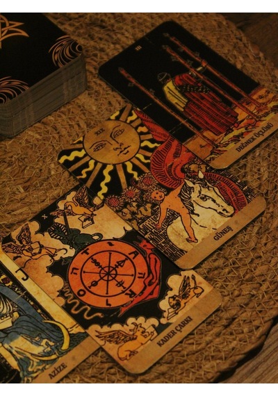 Vintage Tarot Destesi 78 Kart - Arındırma Kesesi - Demet Tütsü