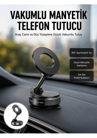 360 Derece Ayarlanabilir Manyetik Araç Telefon Standı Yeni Nesil Çokrenkli