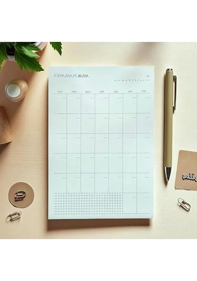 Tarihsiz Masaüstü Planlayıcı - 80 Yaprak, 10 Farklı Planlama Açık Gri