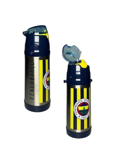 Fenerbahçe Lisanslı Çubuklu Çelik Matara Suluk 500 Ml Bej