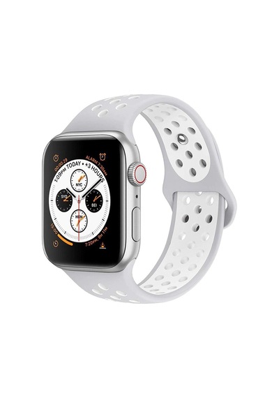 Watch Uyumlu Silikon Kordon Uyumlu Kayış Seri 7 - 6 - Se - 5 - 4 - 3 - 2 - 1 42mm/44mm Gri