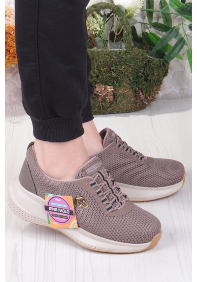 Fort King Anna Rahat Hafif Memory Foam Taban Sneaker Kadın Ayakkabı Vizon