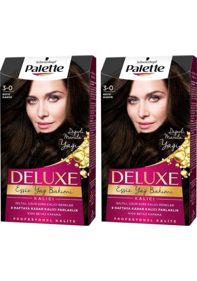 Palette Deluxe 3 - 0 Koyu Kahve X 2 Adet Saç Boyası
