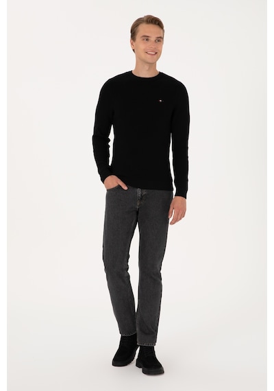 U.S. Polo Assn. Erkek Slim Fit Bisiklet Yaka Siyah Basic Kazak 50313667-VR046