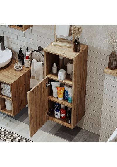 Banyo Dolabı Mat Mdf 90 X 35 Cm Banyo Boy Dolabı Atlantik Atlantik Çam