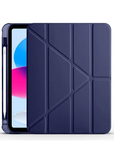 Apple Uyumlu iPad 2022 10.9 10.nesil Kılıf Kalemlikli Mars Tablet Kılıfı - Lacivert