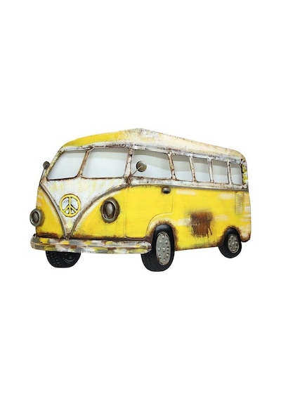 Minibüs Pano Sarı Vintage Dekoratif Ev Ofis Hediyelik